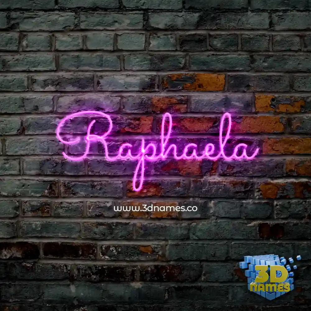raphaela in Pink Neon style - 3D name wallpaper