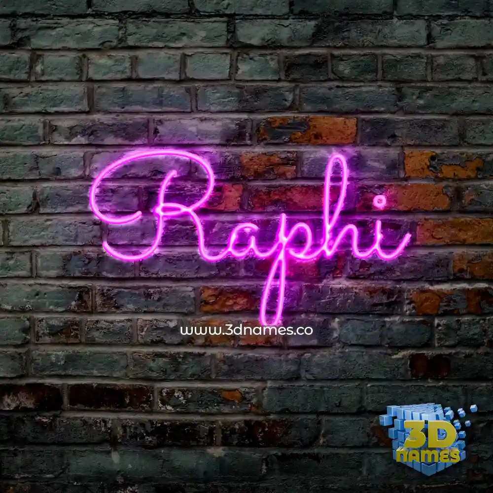 raphi in Pink Neon style - 3D name wallpaper