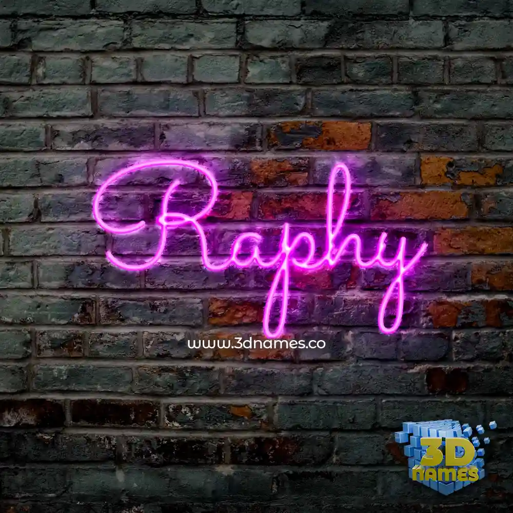 raphy in Pink Neon style - 3D name wallpaper