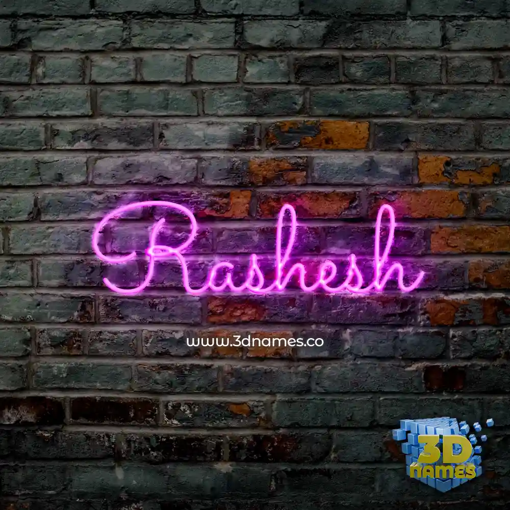 rashesh in Pink Neon style - 3D name wallpaper