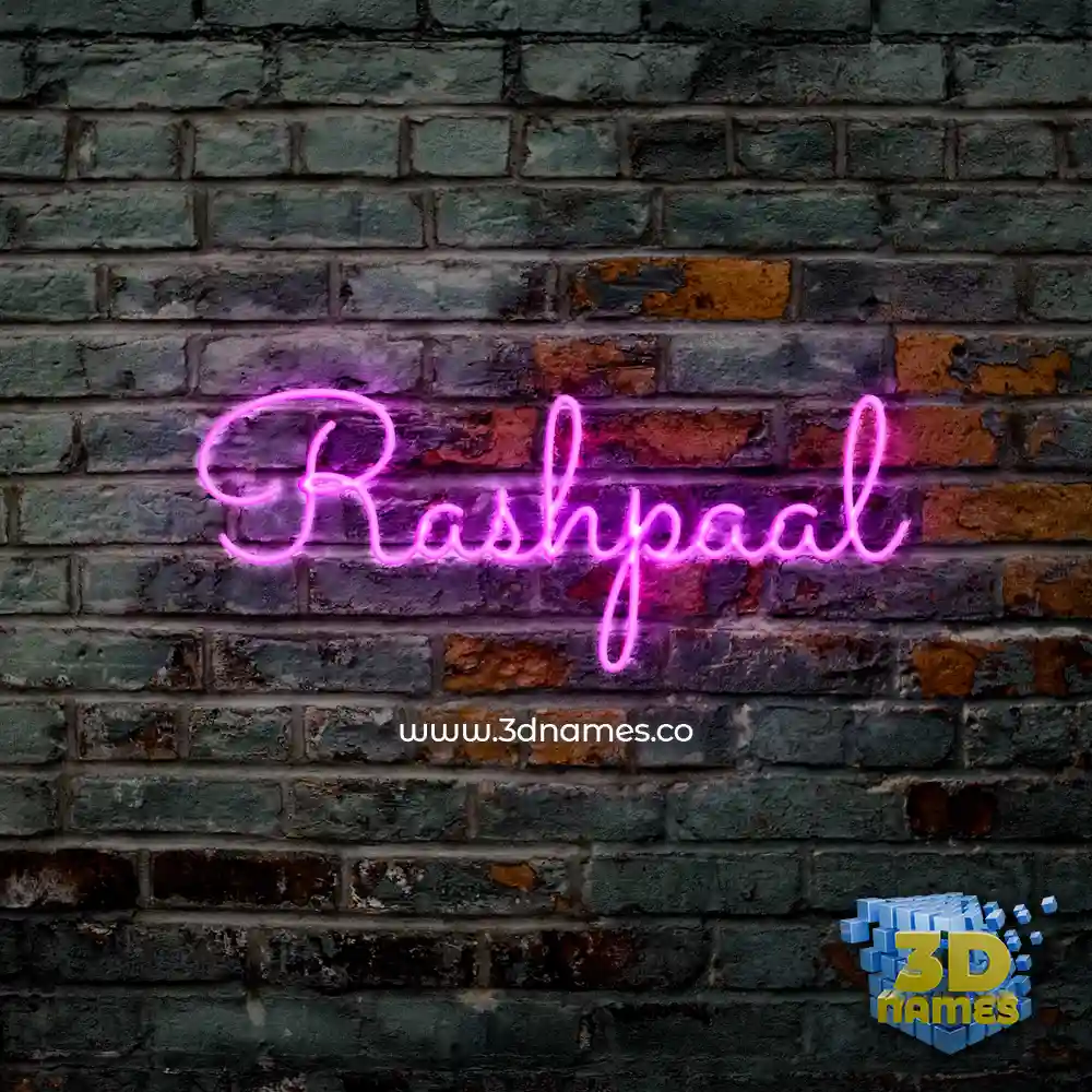 rashpaal in Pink Neon style - 3D name wallpaper