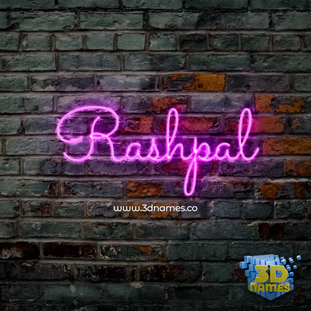 rashpal in Pink Neon style - 3D name wallpaper
