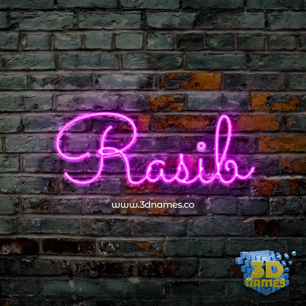rasib in Pink Neon style - 3D name wallpaper