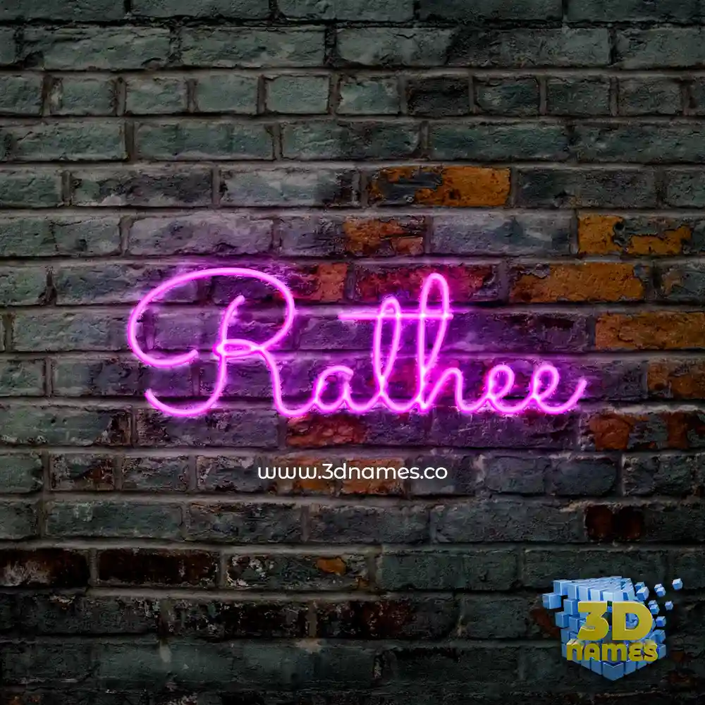 rathee in Pink Neon style - 3D name wallpaper