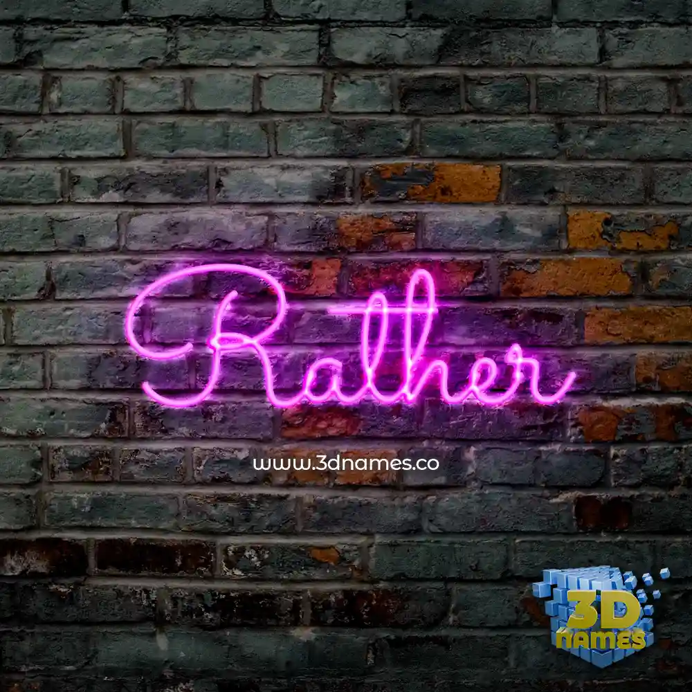 rather in Pink Neon style - 3D name wallpaper