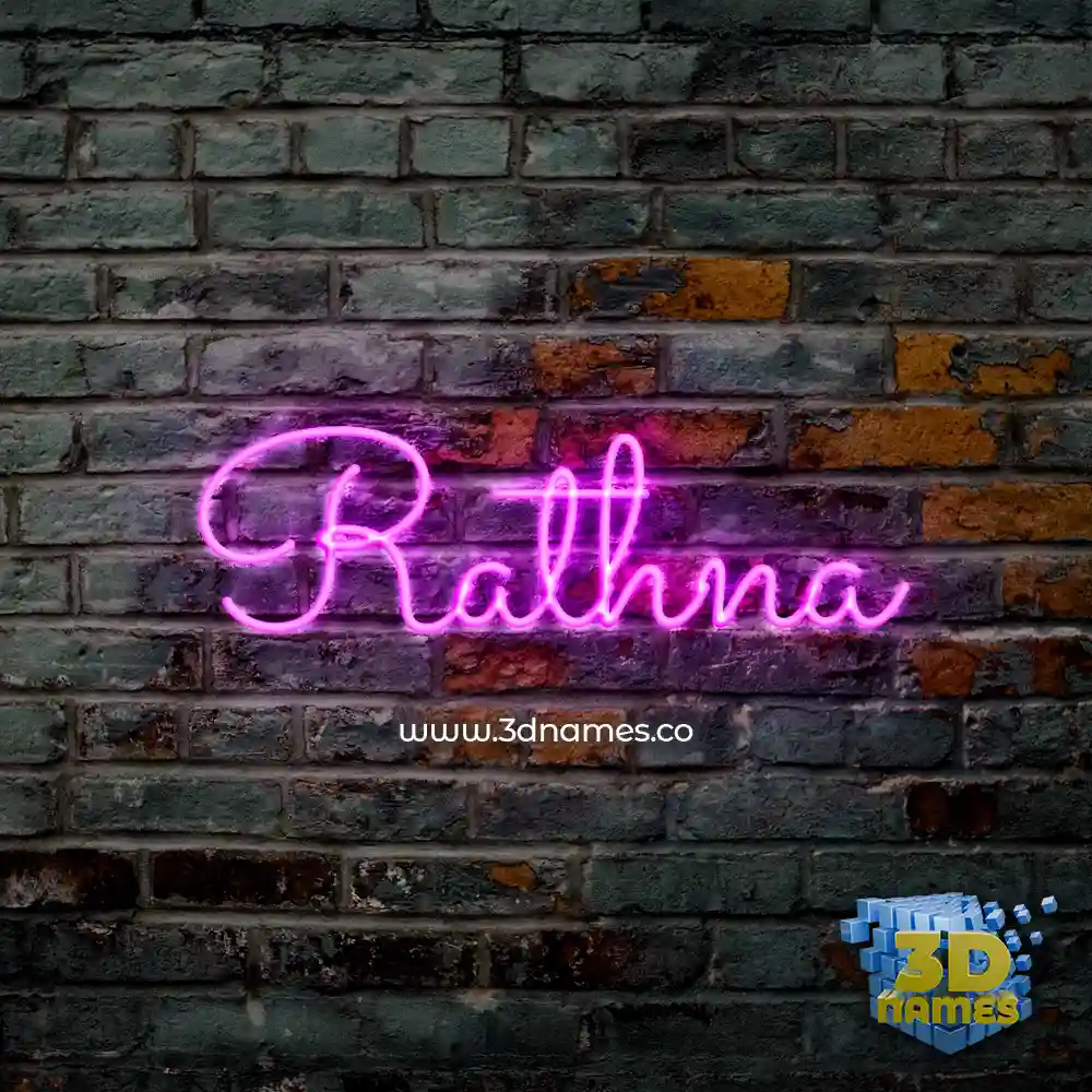 rathna in Pink Neon style - 3D name wallpaper