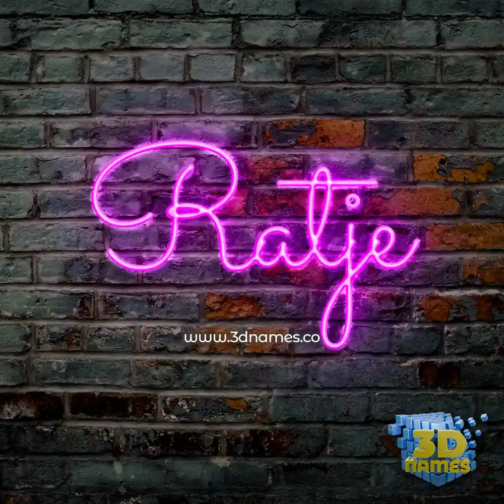 ratje in Pink Neon style - 3D name wallpaper