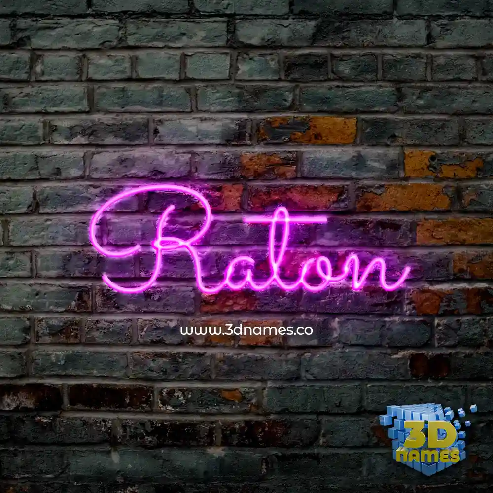 raton in Pink Neon style - 3D name wallpaper