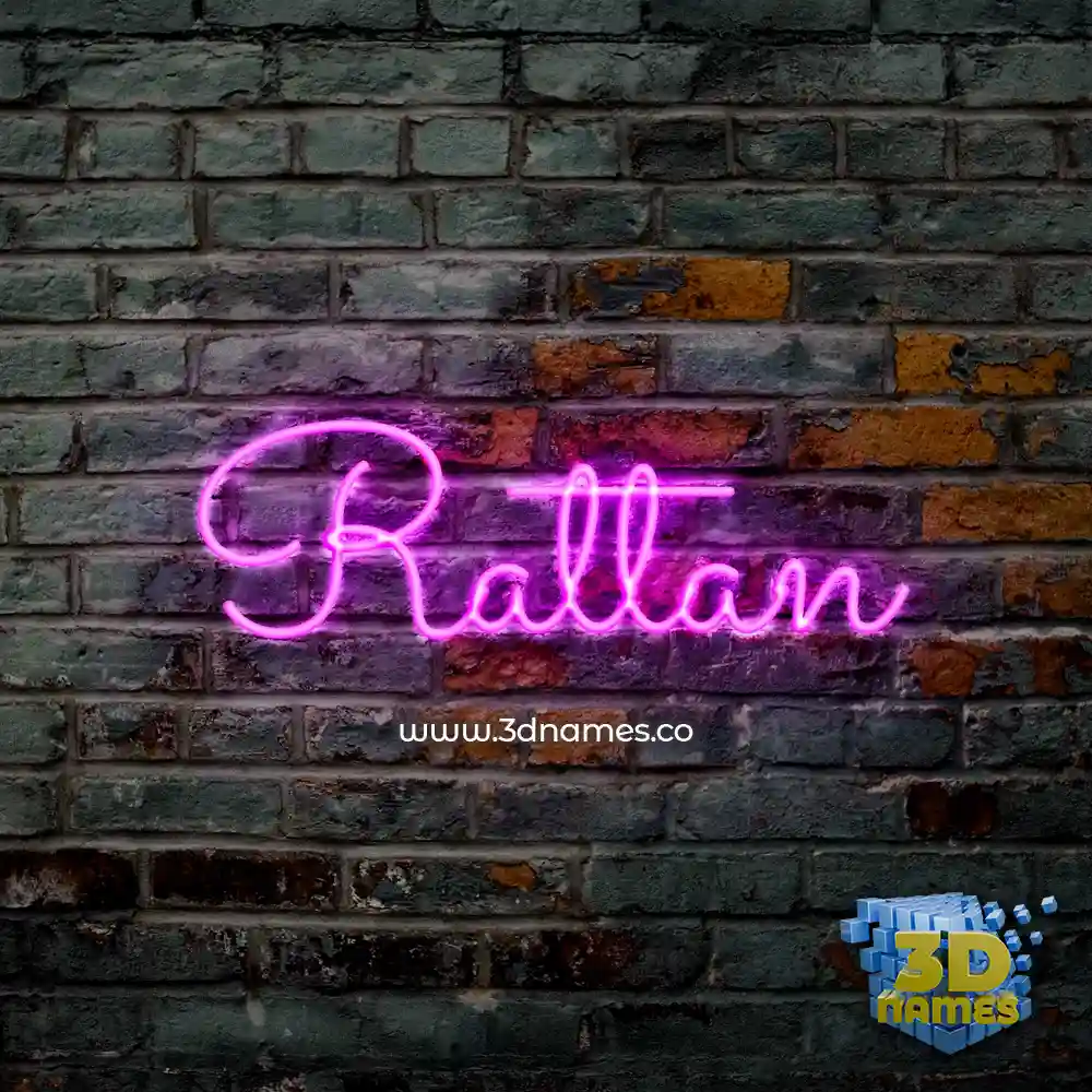 rattan in Pink Neon style - 3D name wallpaper