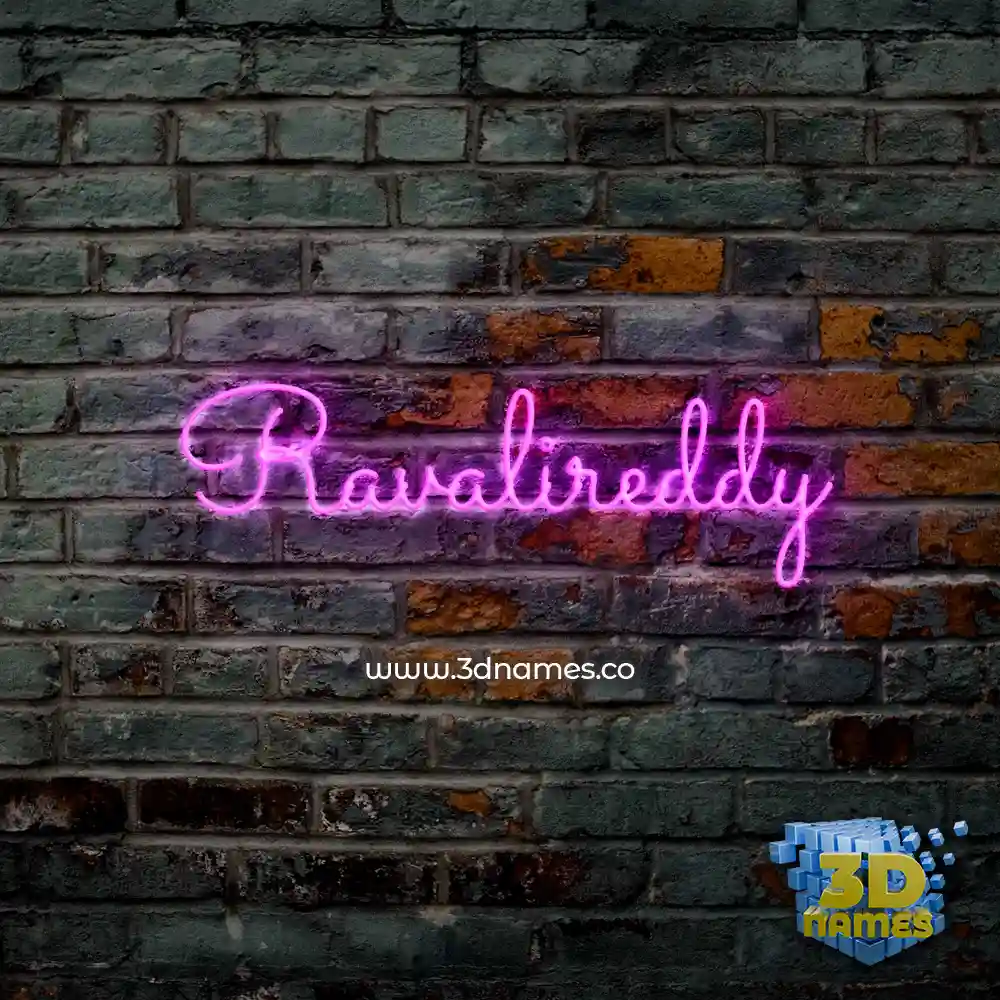 ravalireddy in Pink Neon style - 3D name wallpaper