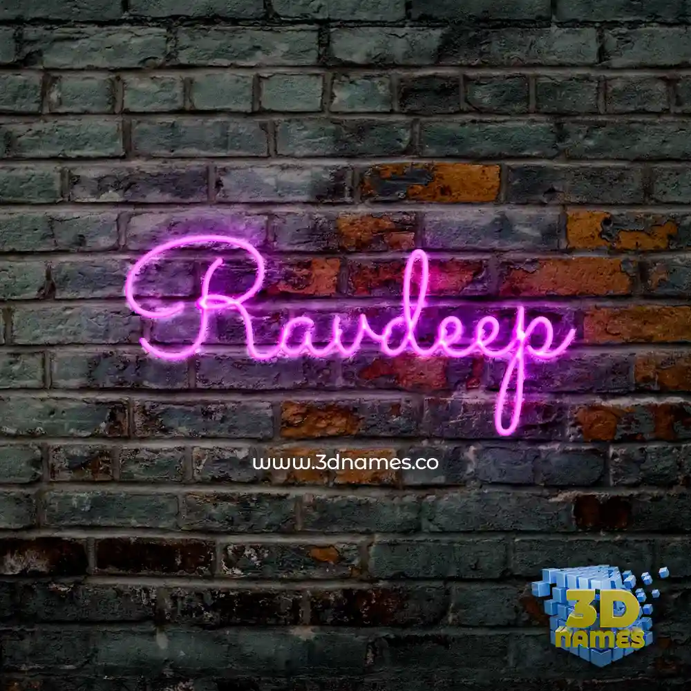 ravdeep in Pink Neon style - 3D name wallpaper