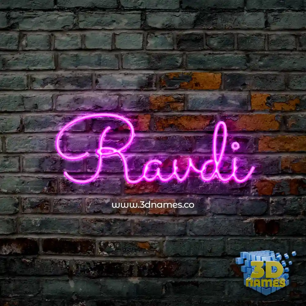 ravdi in Pink Neon style - 3D name wallpaper