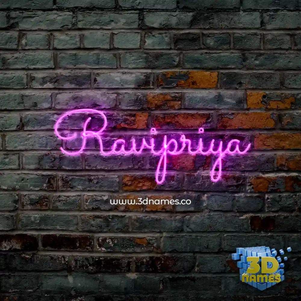 ravipriya in Pink Neon style - 3D name wallpaper