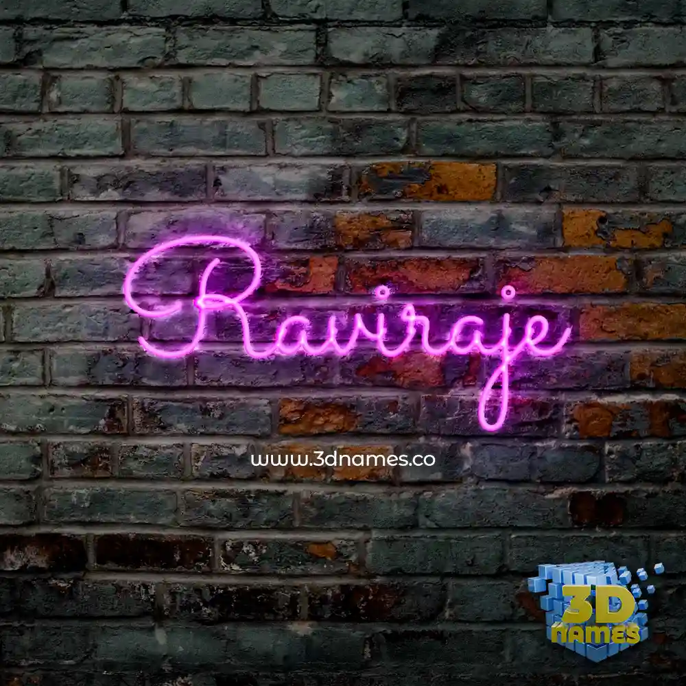 raviraje in Pink Neon style - 3D name wallpaper