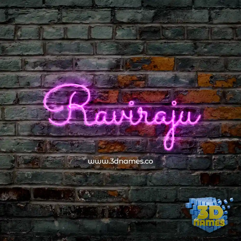 raviraju in Pink Neon style - 3D name wallpaper