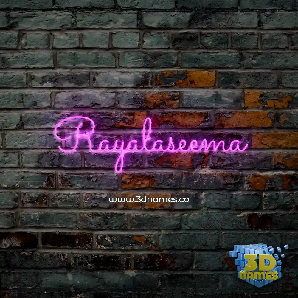 rayalaseema in Pink Neon style - 3D name wallpaper