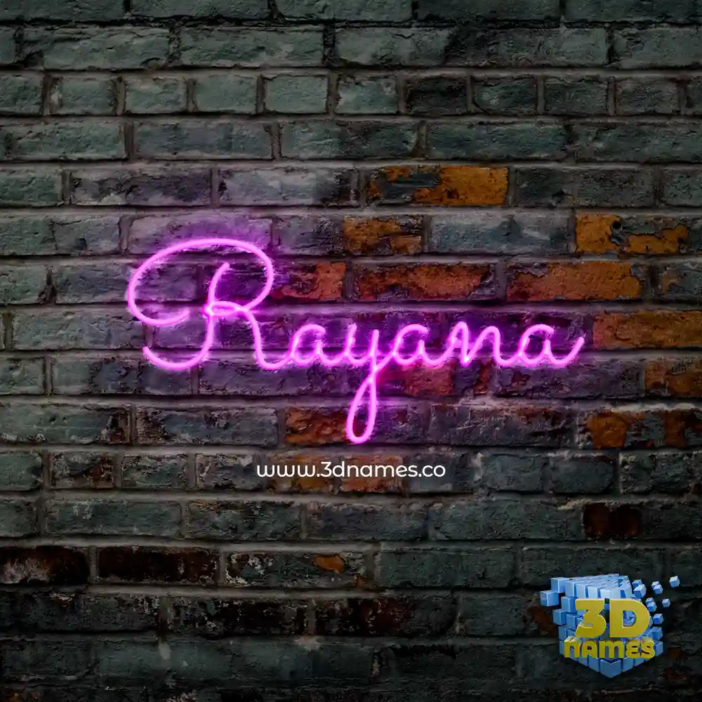 rayana in Pink Neon style - 3D name wallpaper