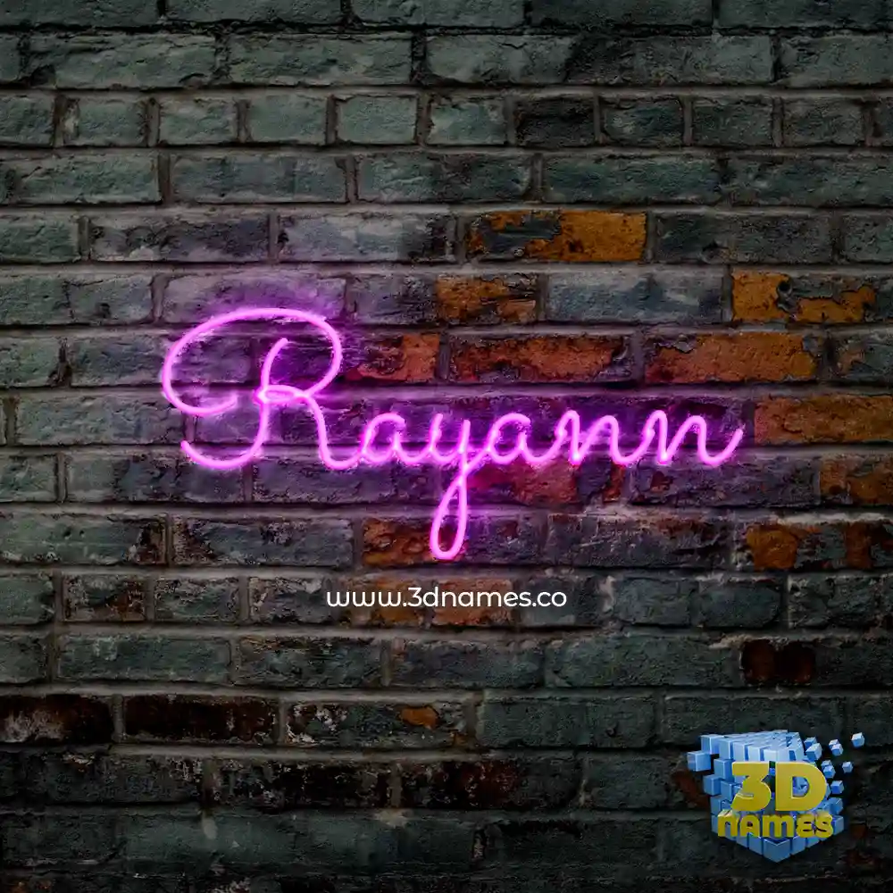 rayann in Pink Neon style - 3D name wallpaper