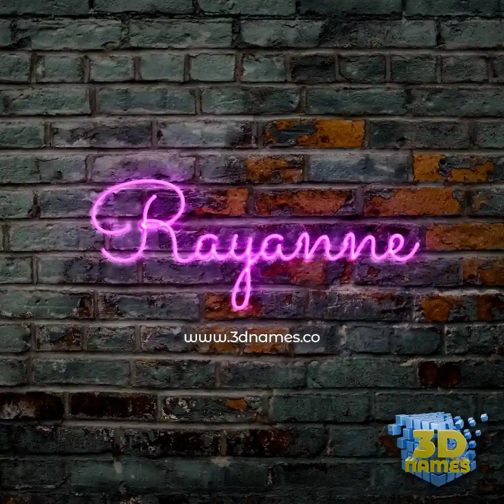 rayanne in Pink Neon style - 3D name wallpaper
