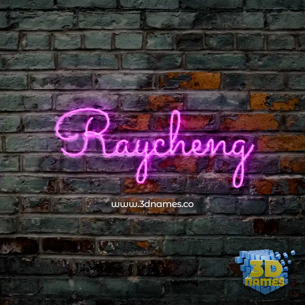 raycheng in Pink Neon style - 3D name wallpaper