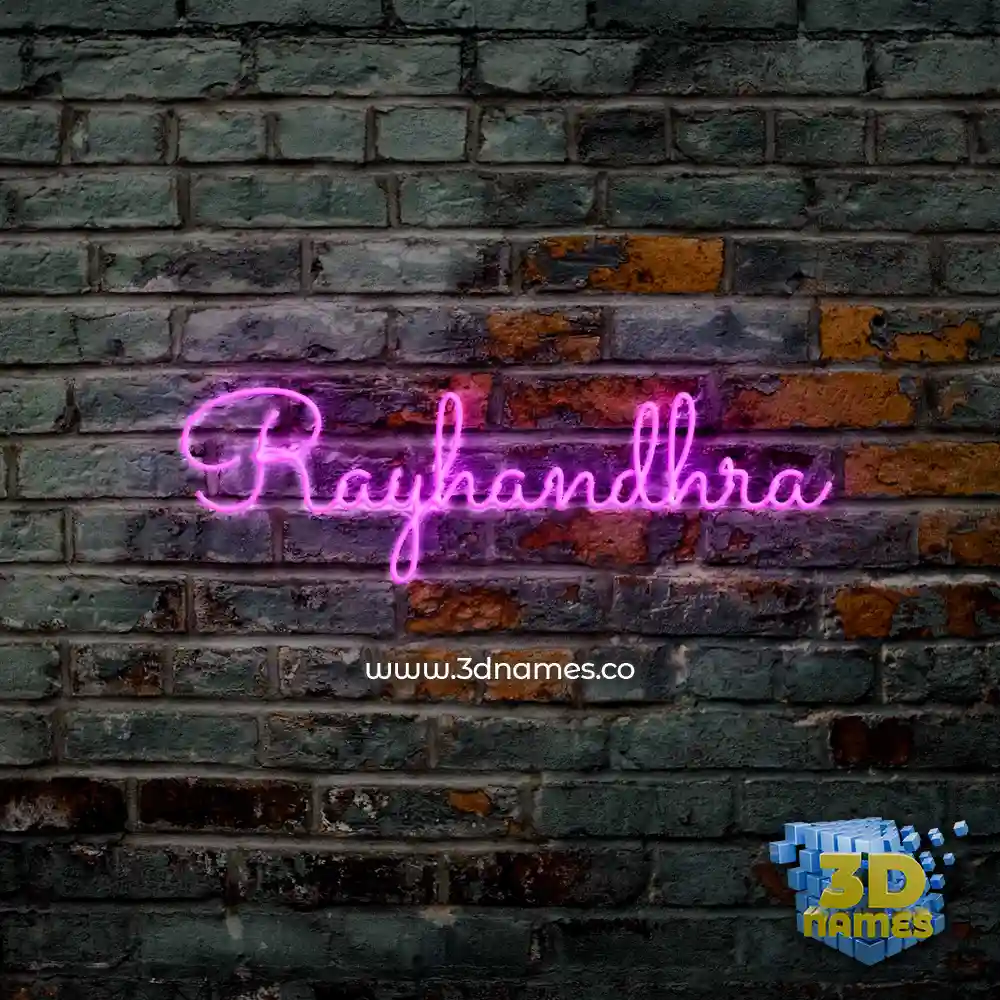 rayhandhra in Pink Neon style - 3D name wallpaper