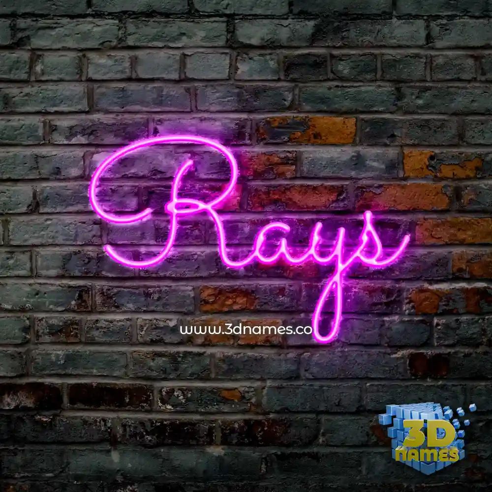 rays in Pink Neon style - 3D name wallpaper