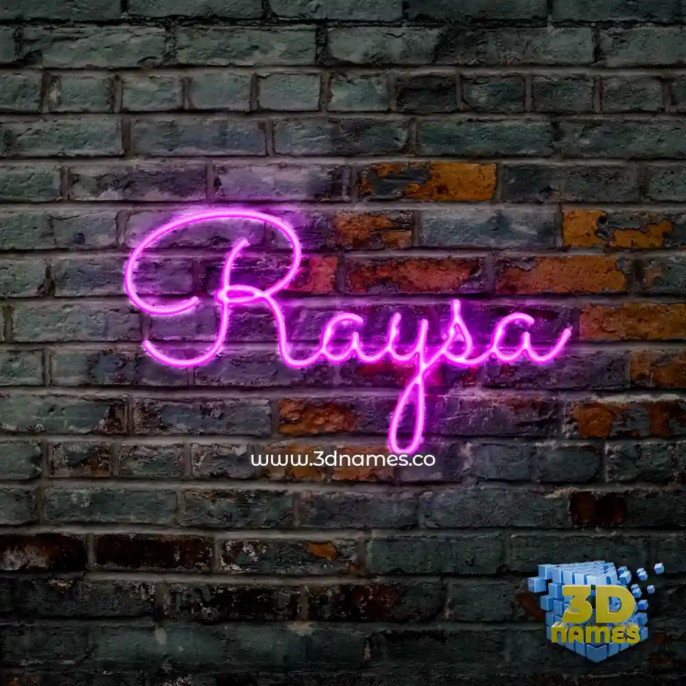 raysa in Pink Neon style - 3D name wallpaper