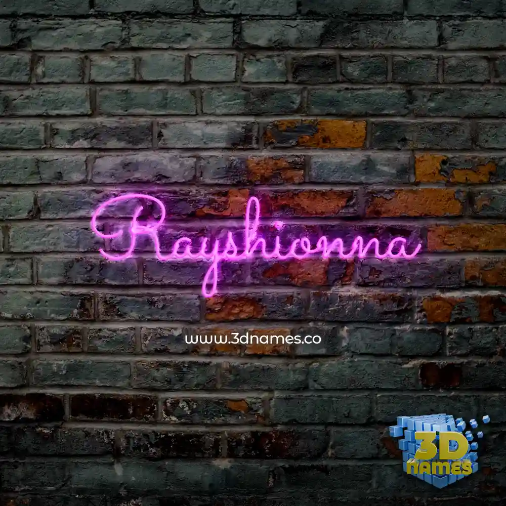 rayshionna in Pink Neon style - 3D name wallpaper