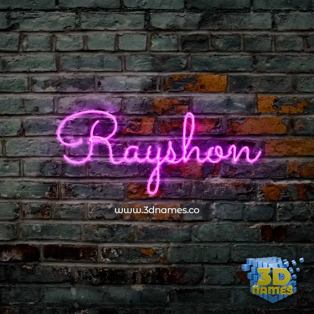 rayshon in Pink Neon style - 3D name wallpaper