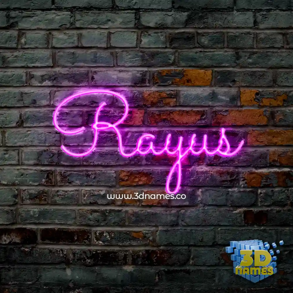 rayus in Pink Neon style - 3D name wallpaper