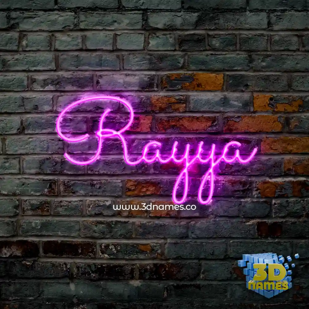 rayya in Pink Neon style - 3D name wallpaper