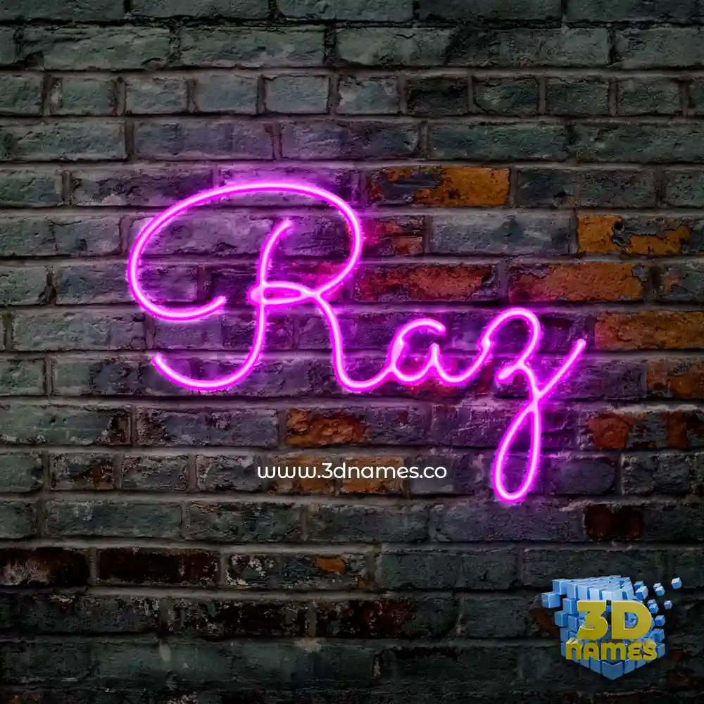 raz in Pink Neon style - 3D name wallpaper