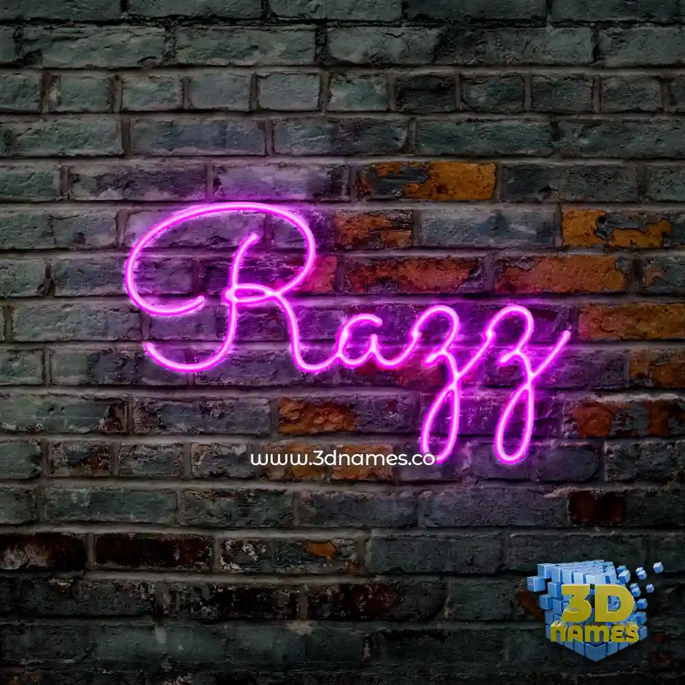 razz in Pink Neon style - 3D name wallpaper