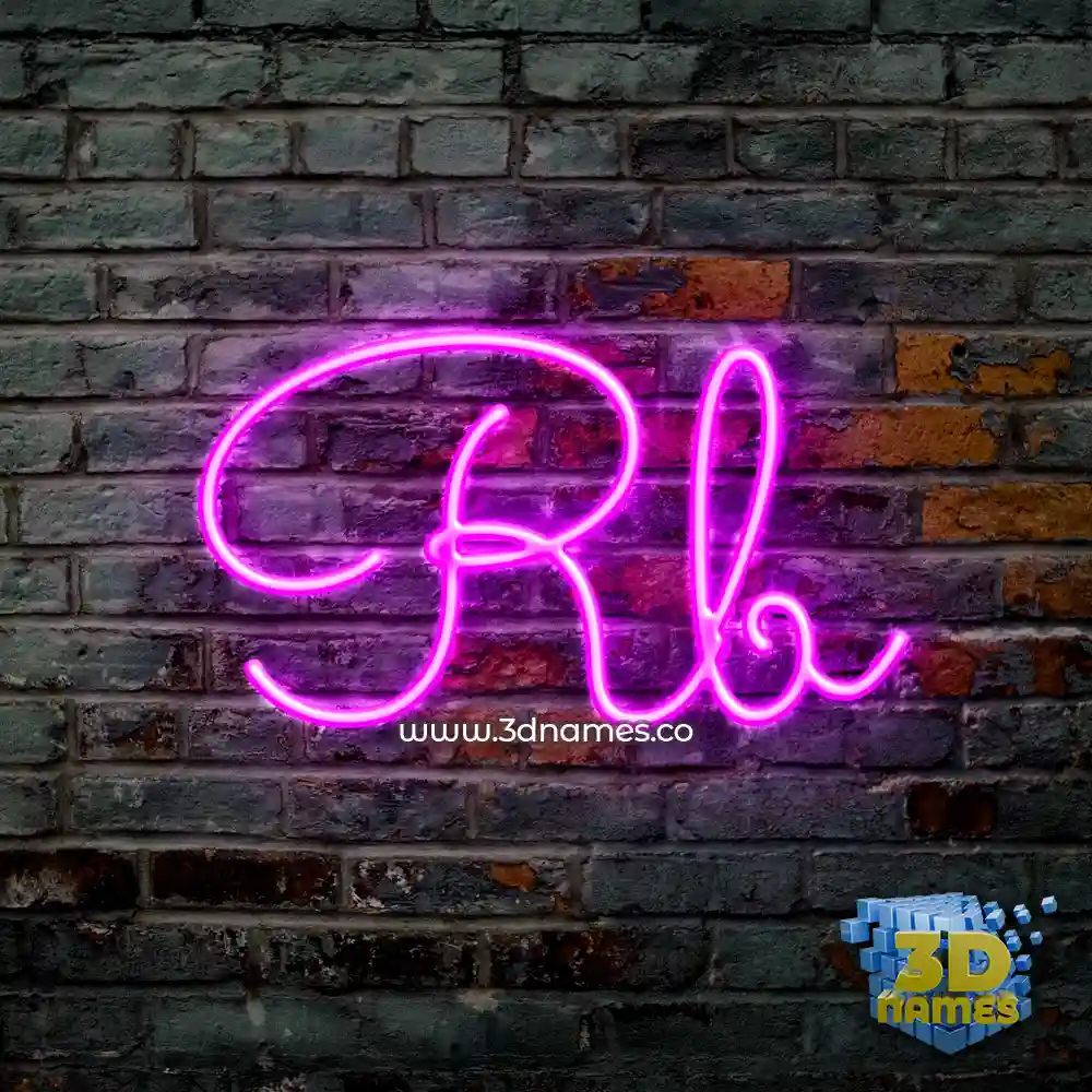 rb in Pink Neon style - 3D name wallpaper
