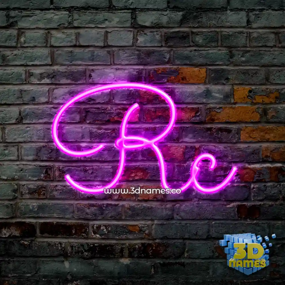 rc in Pink Neon style - 3D name wallpaper