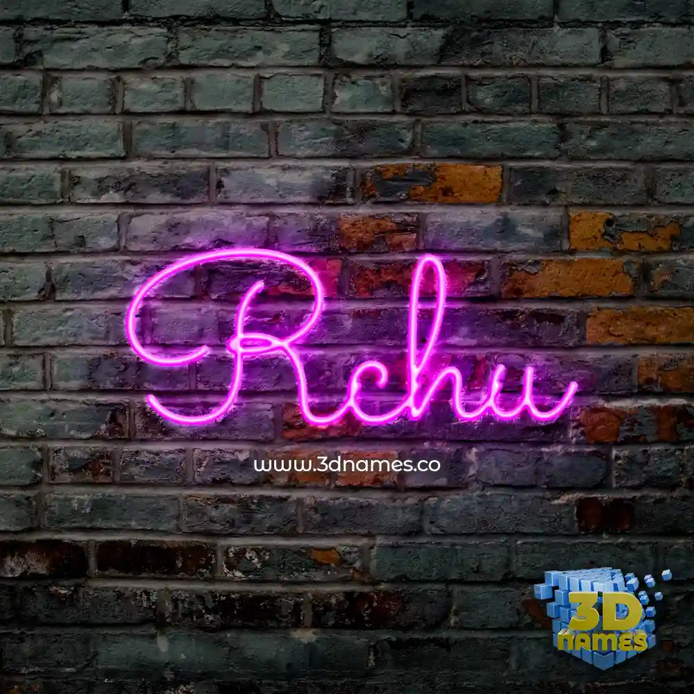 rchu in Pink Neon style - 3D name wallpaper