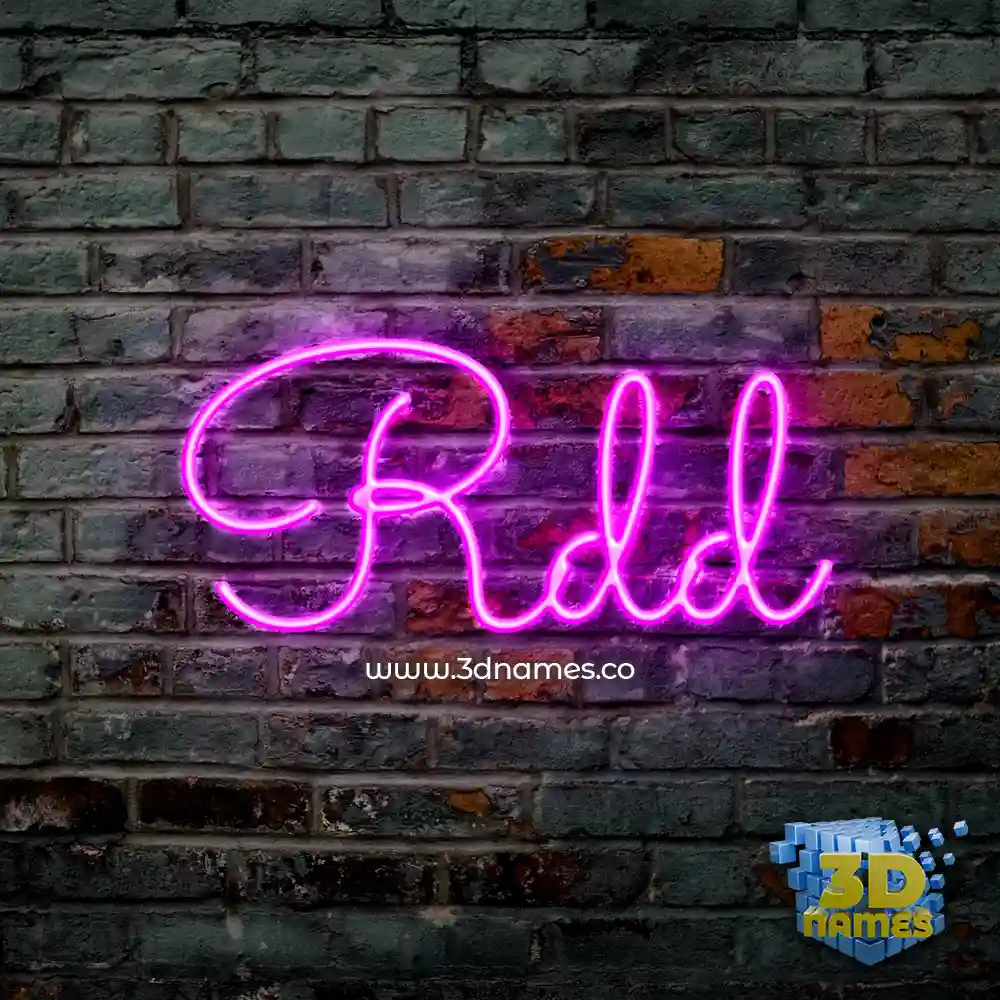 rdd in Pink Neon style - 3D name wallpaper