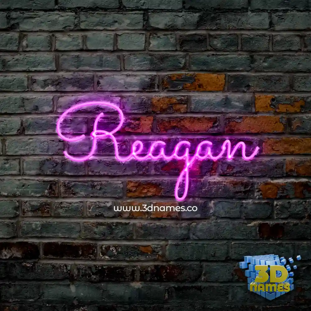 reagan in Pink Neon style - 3D name wallpaper