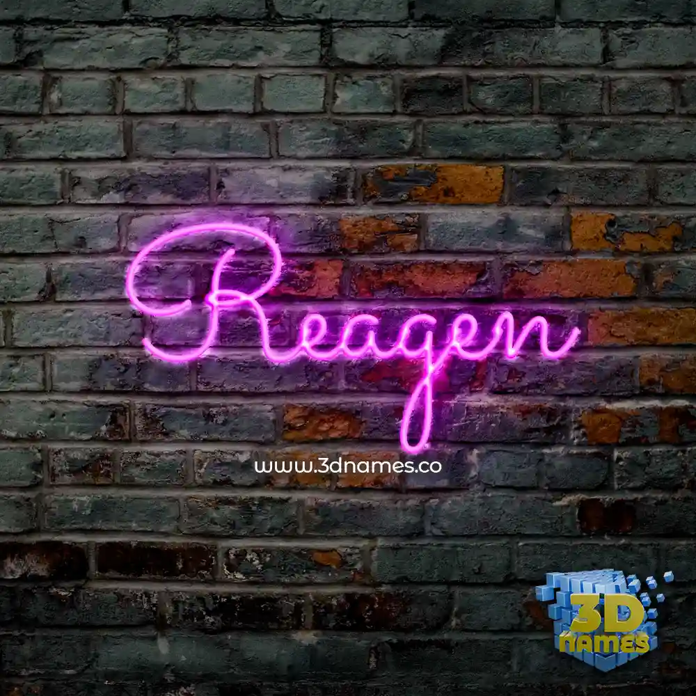 reagen in Pink Neon style - 3D name wallpaper
