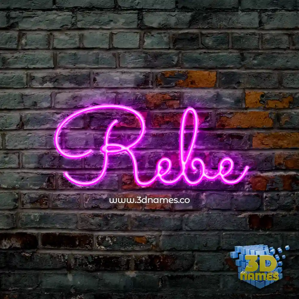 rebe in Pink Neon style - 3D name wallpaper