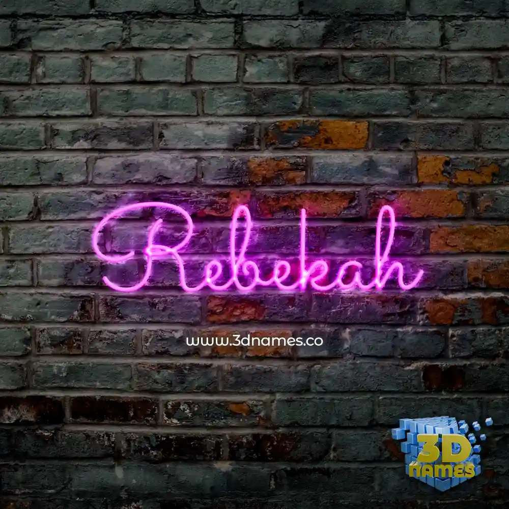 rebekah in Pink Neon style - 3D name wallpaper