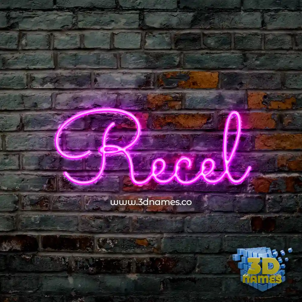 recel in Pink Neon style - 3D name wallpaper
