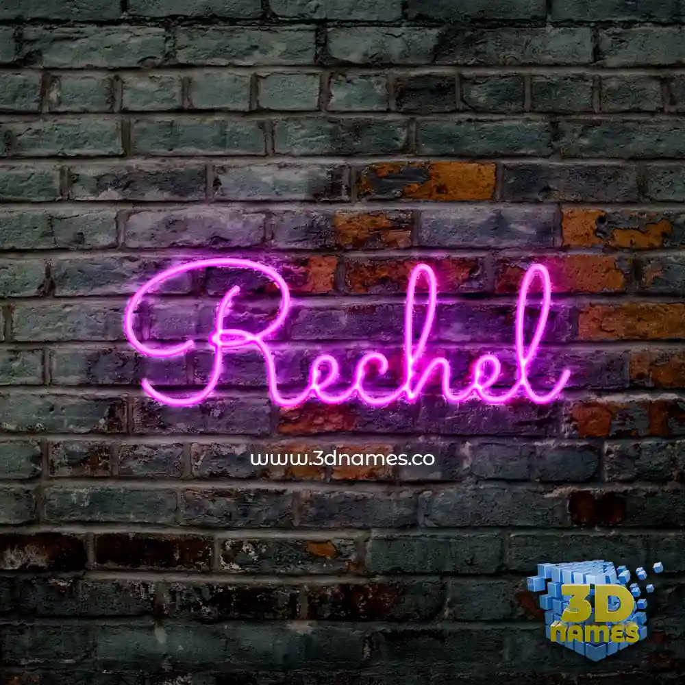 rechel in Pink Neon style - 3D name wallpaper