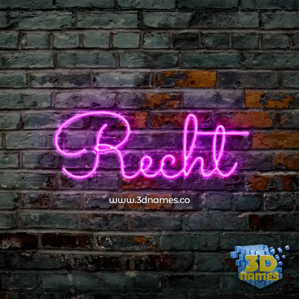 recht in Pink Neon style - 3D name wallpaper