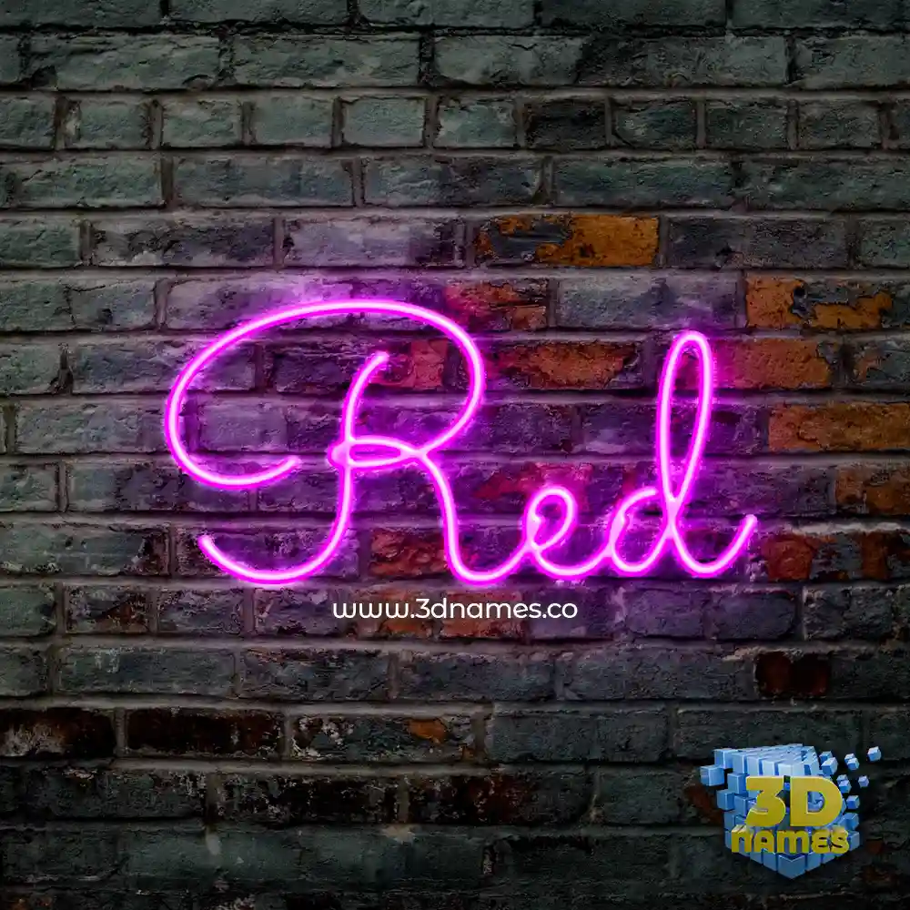 red in Pink Neon style - 3D name wallpaper