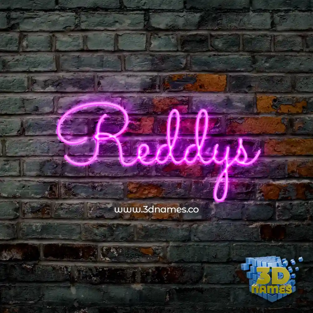 reddys in Pink Neon style - 3D name wallpaper