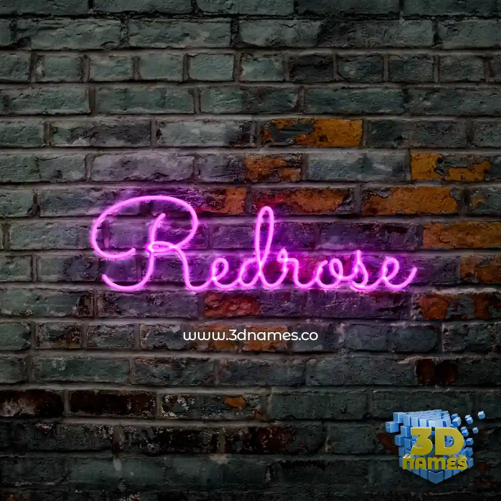 redrose in Pink Neon style - 3D name wallpaper