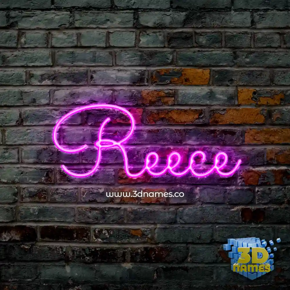 reece in Pink Neon style - 3D name wallpaper