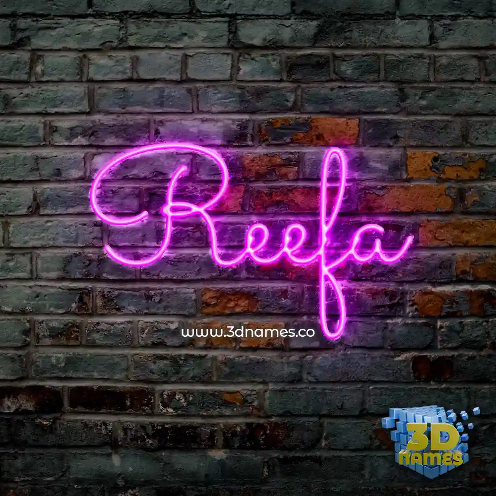 reefa in Pink Neon style - 3D name wallpaper