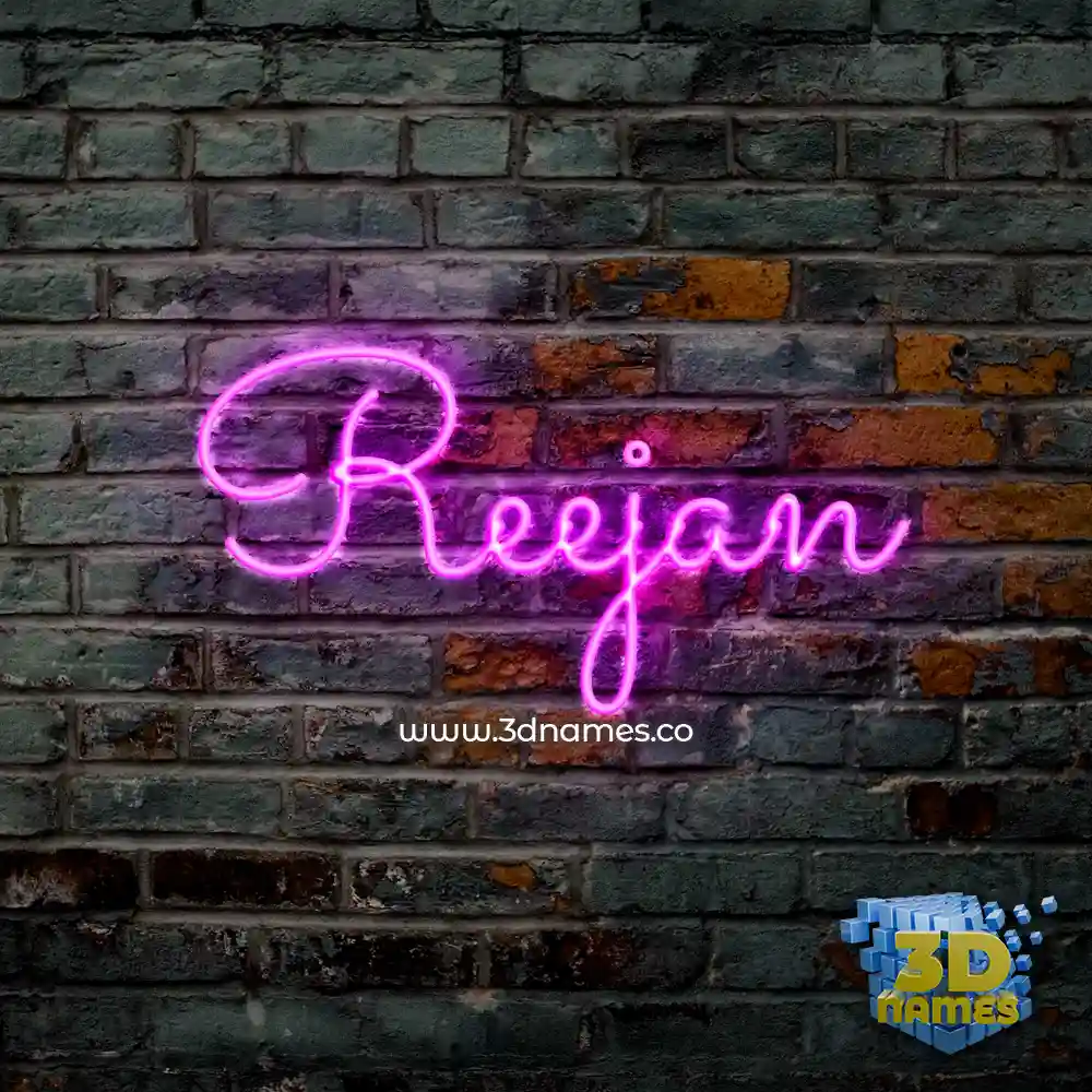 reejan in Pink Neon style - 3D name wallpaper